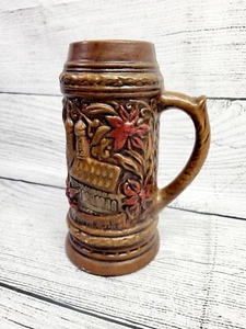 Taza de cerveza de cerámica vintage tallada en Stein German Town 9" pulgadas - Imagen 1 de 7