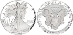 USA 1 Dollar 1987 American Eagle - Liberty 1oz Pf 125620 - Picture 1 of 1