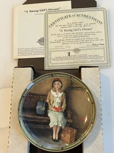 Knowles Norman Rockwell "A Young Girl's Dream" Ltd Edition Collector Plate Boxed - Picture 1 of 6
