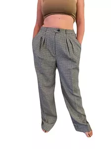 Neu mit Etikett Jason Prescott Damenhose Hahnentritt (16) schwarz Wolle gefüttert Vintage sehr guter Zustand - Bild 1 von 15