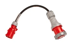 32 AMP 5-poliger Stecker auf 63 AMP 5-polige Buchse 3 Phasen 415 V 5-poliger Schwerlastadapter - Bild 1 von 9