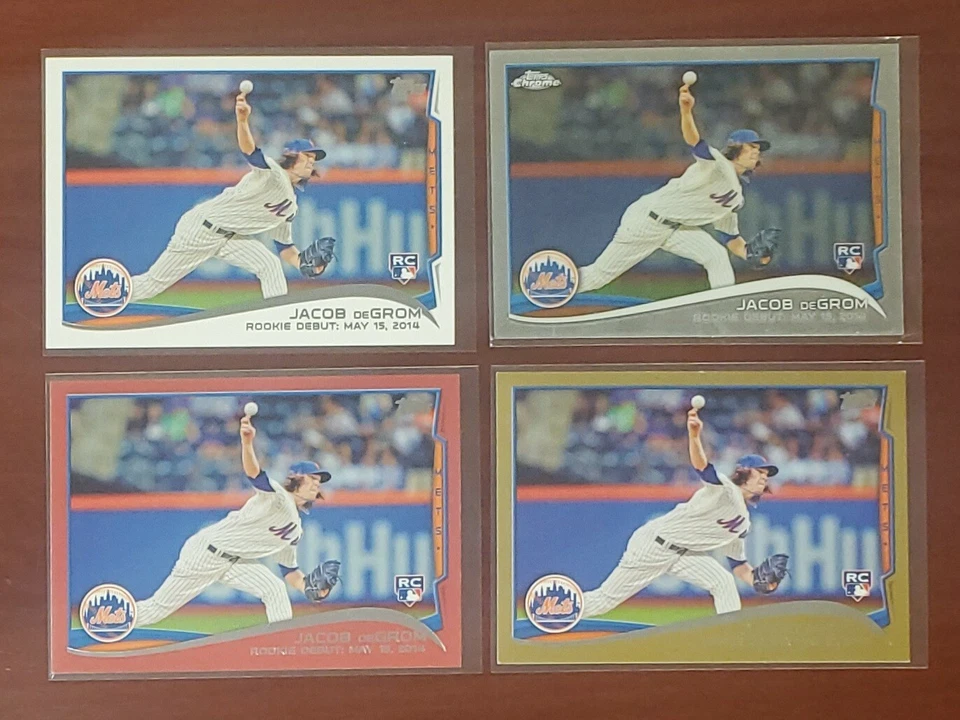 🔥 2014 ROY Topps Update RC Debut Chrome, Gold Red 4 Card Lot Jacob DeGrom Mets  - Image 1 of 4