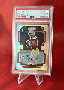 2021 Prizm Trey Lance Silver Rookie Auto PSA 10 Low Pop Huge Potential! 49ers - Picture 1 of 3