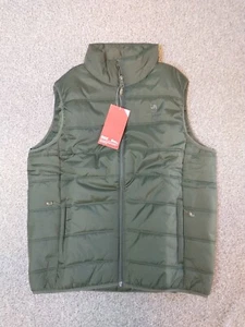 Camel Crown Puffer Vest Men’s Medium Quilted Winter Padded Sleeveless Jacket - Picture 1 of 13