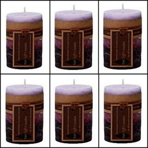 6x Scented Pillar Candle Purple Lavender Fragrance Candles Decor 5*8cm 22Hours - Bild 1 von 1