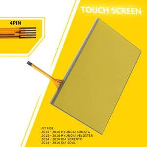 7" Radio Touch Glass Screen Digitizer 4 Pin Fits For 2013-2016 Hyundai Veloster - Picture 1 of 12