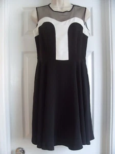 STUNNING BLACK & WHITE FLIPPY DRESS *ASHLEY BROOKE* - SIZE 12 - NEW - Picture 1 of 11