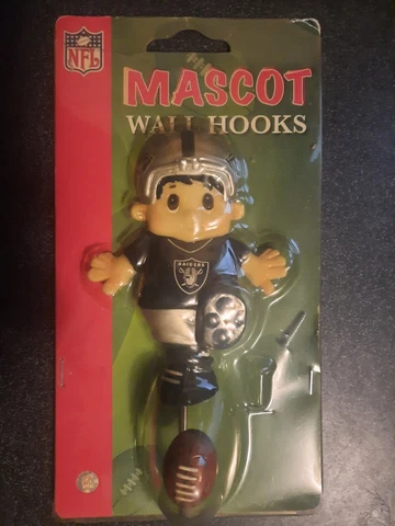 VINTAGE Las Vegas Raiders NFL Fat Boy Mascot Wall Hooks Licensed Cover