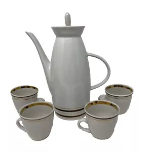 Set teiera bollitore in porcellana vintage anni '60 fabbrica Polonsky URSS - Foto 1 di 12