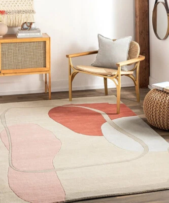 Hand tufted modern rug, living room, boho rug, home decor gift rug, custom rug. - Image 1 of 4