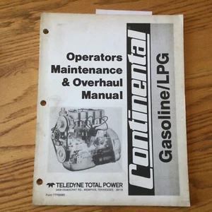Continental TM13/20/27 LPG ENGINE OPERATOR MAINTENANCE & OVERHAUL SERVICE MANUAL - Picture 1 of 5