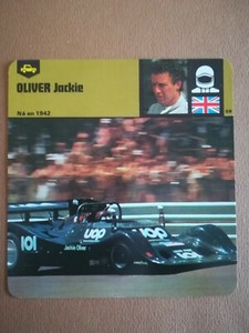 12 x 12.5cm Auto Card Driver Card - Jackie Oliver - Great Britain