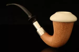 Deluxe Calabash Pipa di Mogano Schiuma di Mare - Anelli Argento 925k + Custodia 13050 - Foto 1 di 9