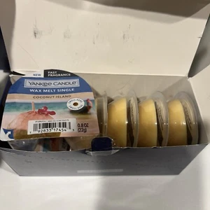 Yankee Candle COCONUT ISLAND Wax Melt Singles 0.8 oz Lot of 6 Yellow - Picture 1 of 4