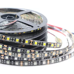 Black PCB 5050 SMD RGB LED Flexible Strip Light 60led/m tape lamp 12V Tape lamp - Picture 1 of 48