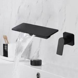 Waterfall Spout Bathroom Sink Faucet Basin Vanity Single Handle Vessel Mixer Tap - Picture 1 of 12