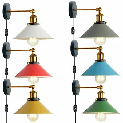 Retro Industrial Plug In Switch Wall Light Sconce Bare Lamp holder Modern Lamp - Image 1 of 4