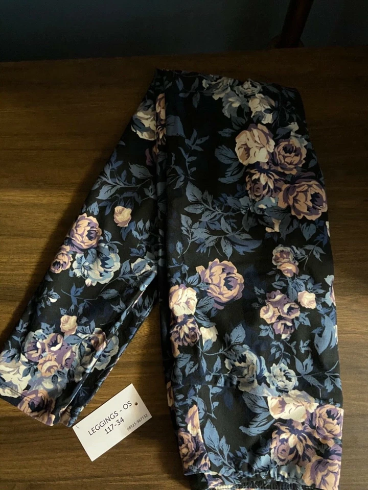 Leggings Lularoe OS nuevos con etiquetas estampado floral Foto 1 de 1