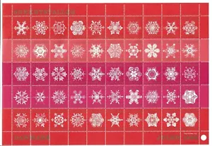 1966 DENMARK SNOWFLAKES, CHRISTMAS SEALS, FULL SHEET - Picture 1 of 2