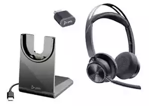 Poly Voyager Focus 2 Wireless Noise Cancelling On-Ear Headset w/Charging Stand - Picture 1 of 3