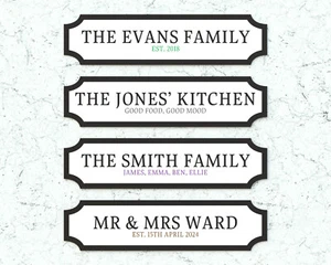 Personalised Surname Sign on METAL Street Plaque Door Wall Railway Family Gift - Picture 1 of 12