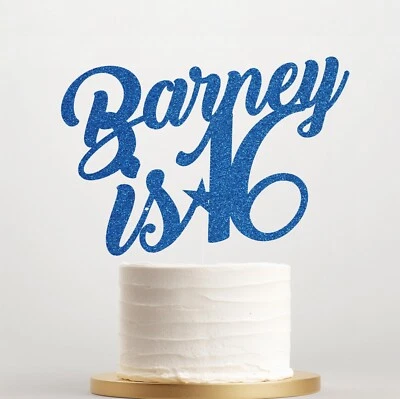 Personalised Happy Birthday Cake Topper, Custom Any Age & Name Decor - Image 1 of 4