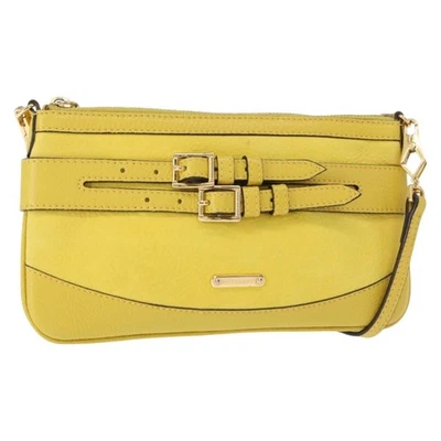 Bolso de Hombro BURBERRY Cuero Oro Amarillo Auténtico ka283 Foto 1 de 4