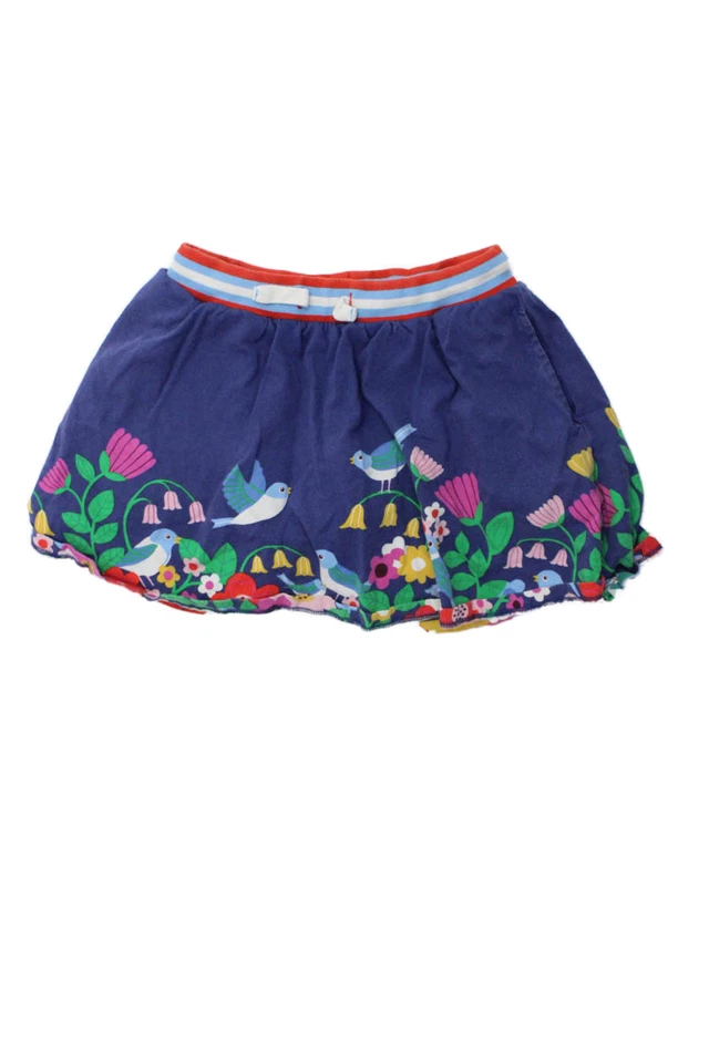 Mini Skort Boden Meninas Algodão Floral Cordão Azul Tamanho 8-9 - Imagem 1 de 3