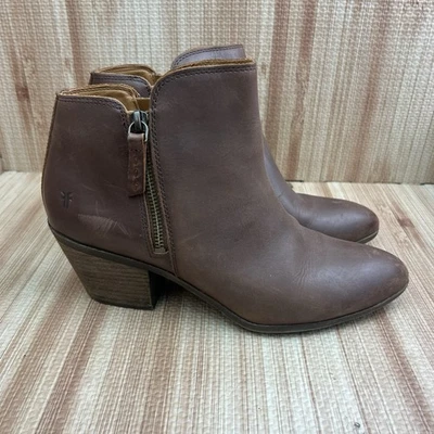 Botines Frye Mujer 10 Marrón Judith Doble Cremallera Tacón Bloque Trigo Cuero Foto 1 de 4