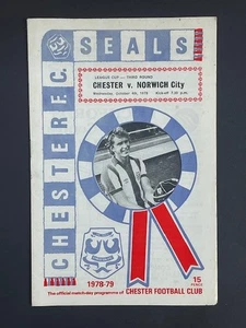 1978/79 CHESTER V NORWICH CITY 04-10-1978 LEAGUE CUP 3RD ROUND - Picture 1 of 1