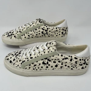 Madewell Sidewalk Damen-Sneaker niedrig gepunktet Kuh Tiermotiv Kalbshaar 10 - Bild 1 von 9