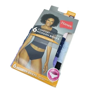 Hanes 2XL Womens Comfort Flex Fit Microfiber Stretch Modern Brief 6-Pack - Picture 1 of 10