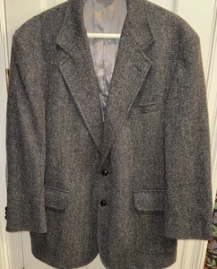 Pendleton Men’s 44L Gray 100% Virgin Wool Tweed Elbow Pad Blazer Sports Coat - Picture 1 of 11