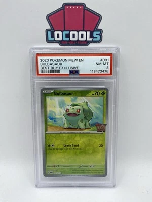 2023 POKEMON MEW EN-151 BEST BUY EXCLUSIVE #001 BULBASAUR PSA 8 - Image 1 of 2