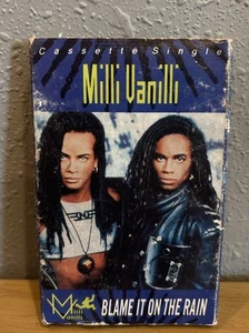 Milli Vanilli Blame It On The Rain Cassette Single 1989 USA VGC Arista - Picture 1 of 4