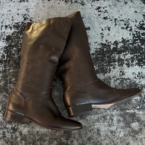 Naturalizer Brown Leather Vintage Pull On Riding Boots Size 9N - Picture 1 of 8