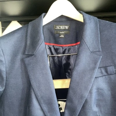 J.Crew Womens Helena Blazer Jacket + Pants  (Sydney) Linen  Navy Size 12 - Image 1 of 4