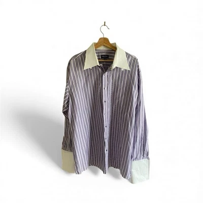 Рубашка мужская Sean John в полоску платье на пуговицах 19 36/37 TLong рукав французские манжеты - Изображение 1 из 4