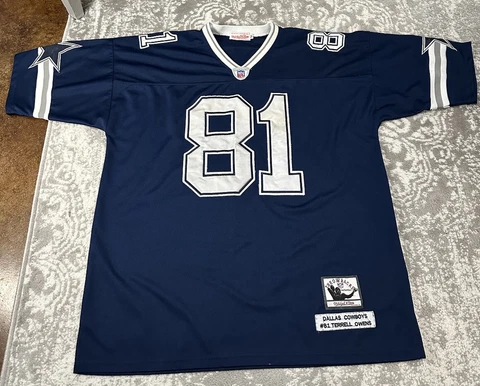 Terrell Owens Mitchell Ness Blue Dallas Cowboys Jersey NFL Men’s Size 54 READ Cover