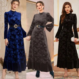 Muslimische Frauen Abaya langes Maxikleid Abend Party Kaftan Kleid Türkei islamisch - Bild 1 von 31