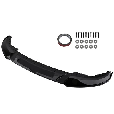 Front Bumper Spoiler Lip for BMW G26 4 Series Gran Coupe M Sport 2021-24 Black - Image 1 of 4