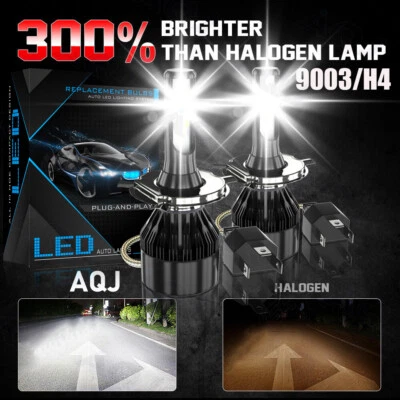 For Toyota Yaris 2006- 2021 6000K LED Headlight Bulbs High/Low Beam H4/ 9003 2pc - Image 1 of 4