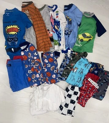 Boys Size 4 Pajamas Lot Of 21.  Pj Mask Cars Sports Dog - Image 1 of 2
