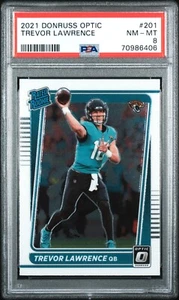 Trevor Lawrence 2021 Panini Donruss Optic Rated Rookie RC # 201 PSA 8 NM-MINT - Picture 1 of 2