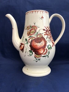 18th c Creamware enamelled Coffee Pot - Picture 1 of 9