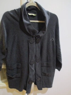 Chalet EE. UU. Carbón Artsy Botón Cárdigan Tejido 1x 100 Algodón Foto 1 de 4