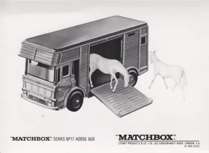 Matchbox 17E Horse Box originales altes s & w Pressefoto - Bild 1 von 1