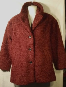 Children Winter Coat faux fur Beery Colour Long Sleeve Unisex Jacket UK 11 Yer - Picture 1 of 6