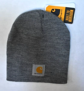Carhartt Acrylic Knit Beanie Heather Grey Rugged Stocking Cap Soft Adult OS - Picture 1 of 6