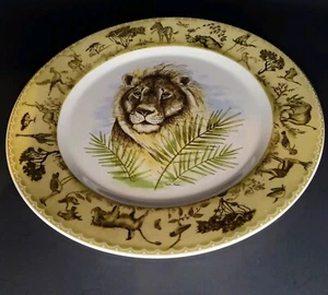 Plato de cena Lynn Chase Tanzania 11" León 2008 diseño raro línea descontinuada - Imagen 1 de 11